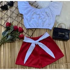 Conjunto blogueirinha feminino menina infantil verão.