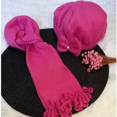 Kit (Boina + Cachecol) feminino menina infantil.