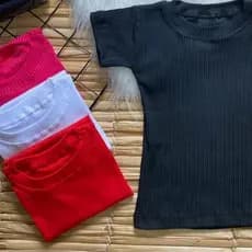 Blusa Básica Camisa Infantil Feminina Menina Manga Curta Verão Uniforme Escolar.
