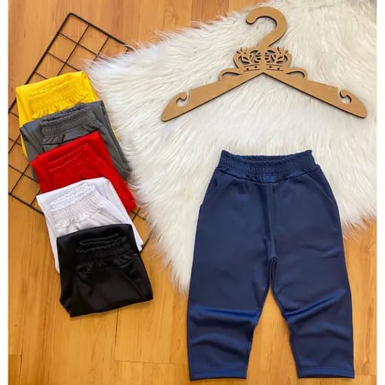 Calça Lisa Básica Uniforme Escolar Unissex Infantil Menina/Menino.
