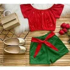 Conjunto blogueirinha feminino menina infantil verão.