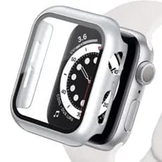 Capa Case Bumper Pelicula De Vidro quadrado 360 Temperado Apple Watch7 41/45MM