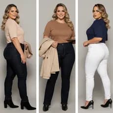 Kit 3 Blusa Plus Size Feminina Confortável Zero transparência Manga Over 100% Algodão Premium