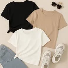 Camiseta Feminina Babylook Lisa100% algodão Premium F L Store Várias Cores