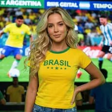 Camiseta Feminina BabyLook Brasil Copa do Mundo