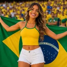 Regata Feminina Brasil Cropped Copa Virginia Dia a Dia Verde Amarela Azul Suplex Premium
