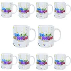 Kit 10 Canecas Xícaras Porcelana Personalizada Dia Das Crianças.