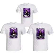 Kit 3 Camisetas Personalizada Wandinha Aniversário / Família addams camiseta temática
