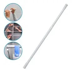 Varão Extensível Haste Bastão Cortina Banheiro 110 A 200 Cm Branco