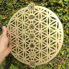 Mandala Geometria sagrada flor da vida Dourado metalico mdf