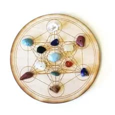 Mandala de Cristais Cubo metatron gravado em MDF 40cm mandalas geometria sagrada