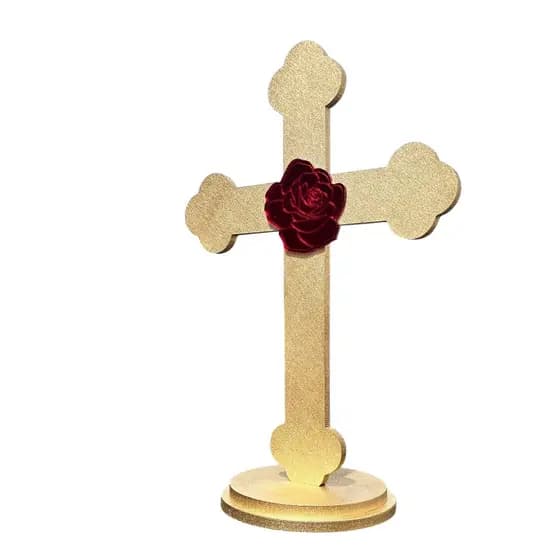 pedestal cruz rosacruz cruz mistica de mesa decoração sanctum amorc