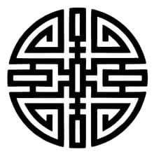 Aplique de Parede Mandala chinesa Cai Mdf 3mm Quadro Decorativo vazado simbolo chines prosperidade