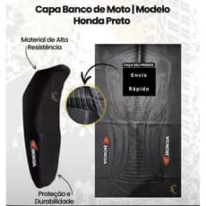 Capa de Banco Moto Honda Original Antiderrapante com Logo em Alto Relevo