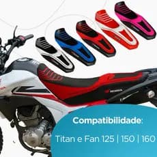 Capa de Banco Esportiva Honda Titan Fan Bros XRE CB Falcon – Modelo Racing Antiderrapante Premium