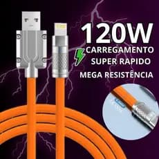 Cabo de Dados IOS Acabamento em Metal e Led Carregador Iphone