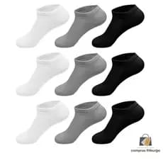 Kit 12 Pares Meias Masculina Soquete Unisex algodão