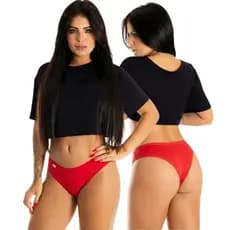 Kit 10 Calcinhas Tanga Algodão Cotton básica conforto lisa