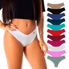 Kit 5 Calcinhas Tanga Algodão Cotton básica conforto lisa