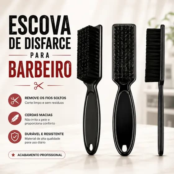 Escova de Disfarce para Barbeiro – Degradê Cabelo e Barba | Acabamento e Limpeza