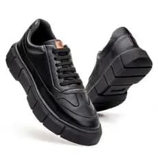 Tenis Masculino Elegante Sola Alta Estiloso Moderno Passeio Trabalho Palmilha Conforto