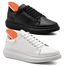 Kit 2 Pares Sapato Masculino Tenis Masculino Solado alto Com cadarço Moda Masculina
