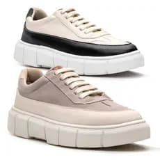 Kit 2 Pares de Tênis Plataforma Masculino Sola Alta em Camurça Lançamento Inverno