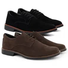Kit com 2 Sapatos Oxford Couro Camurça Soft Madrid Casual Masculino