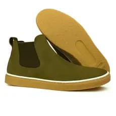 Bota Chelsea Masculina Couro Camurça Natural Confortável com Solado Resistente