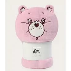 Manta infantil com capuz Ursinhos Carinhosos rosa