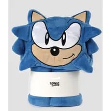 Manta Infantil em fleece com capuz Sonic azul | SEGA