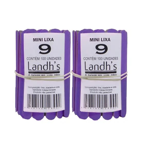 Kit com 200/100 Unidades de  Mini Lixas De Unhas Roxas 9cm
