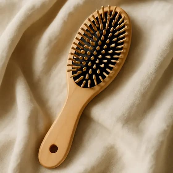 Escova De Cabelo De Madeira Natural Antifrizz Oval Profissional Desembaraçadora - Landhs