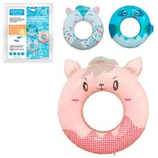 Kit 2 Boias Infláveis de Animais Piscina Infantil 75 cm Estampa Sortidas Boia Inflável Verão Praia Diversão Crianças