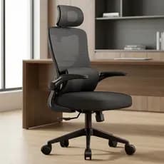 Cadeira Escritório Ergonômica Giratória Ajustável Delin Vertex Em Mesh Com Suporte Lombar
