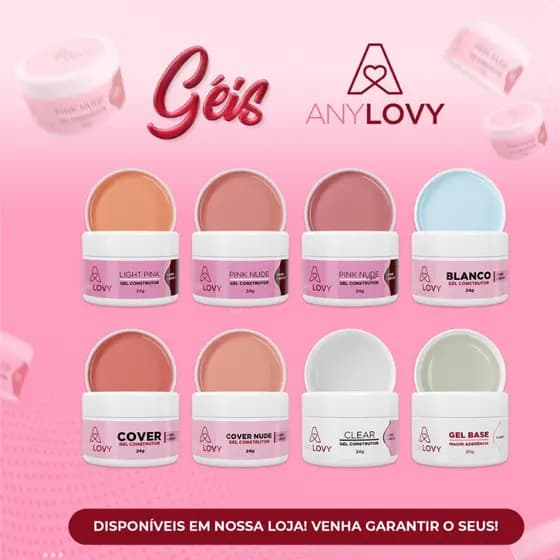 Gel Construtor - 24g - AnyLovy Alongamento Unha Postiça Acrigel Porcelana