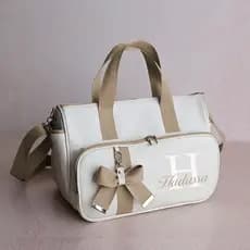 Bolsa Maternidade Personalizada  l Bordada l Luxo com Nome Bebê Alça Transversal e Laço