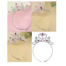 Kit Com 12 Tiara De Princesa Prateada festa aniversário fantasia carnaval envio imediato