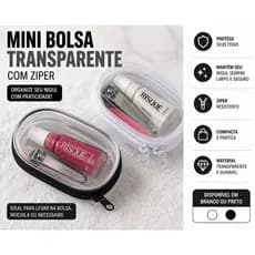 Bolsa Organizadora Mini Viagem Portátil Para Armazenar Carregador Cabo Porta niquel Transparente com Zíper