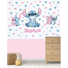 Kit 98 Adesivos de Parede Stitch - Papel de Parede Adesivo Decoração de quarto infantil de menina