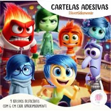 Cartela Adesivo DivertidaMente Vinil à Prova D'água - Adesivos p/ Caderno, Squeeze, Smartphone, Notebook, Bike, Moto