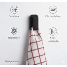 Cabide Gancho Suporte de Parede com Travamento Automático para pendurar pano e Toalha Multiuso