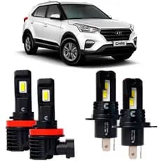 Kit Super Led Boost 6000k Creta 2017 a 2020 Foco Simples sem Projetor