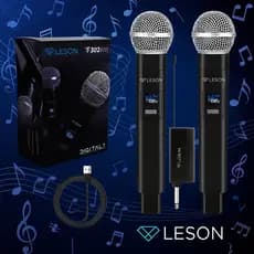Kit Microfone Sem Fio Digital Sistema Hi-Fi 30m Alcance Igreja Palestra Evento
