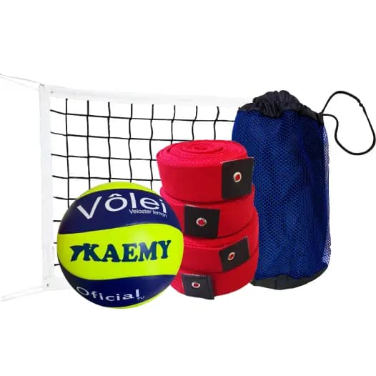 Kit Família Vôlei – Bola Vôlei, Rede 9m e Faixas Demarcatórias