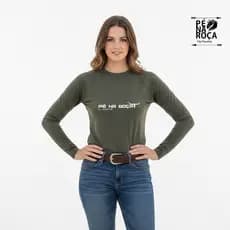 Blusa Feminina com proteção solar manga longa Pé na Roça Cia Country  cavalgada sol silk PNR806