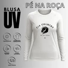 Blusa Feminina com proteção solar manga longa Pé na Roça Cia Country  cavalgada sol silk708 PNR70