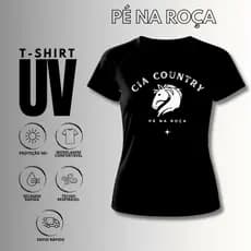 Blusa Feminina com proteção solar manga curta Pé na Roça Cia Country  cavalgada sol silk PNR708