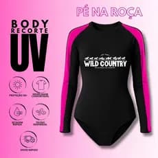 Pé na Roça Body UV RECORTE MANGA LONGA  proteção solar cavalgada rodeios cod343 SILK710
