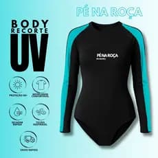 Pé na Roça Body UV RECORTE MANGA LONGA  proteção solar cavalgada rodeios cod343 SILK706